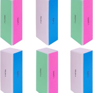 4 Way Nail Buffer Block (2 Pcs), Nail Shine Buffers Blocks Files for Natural and Acrylic Nails Smoother Buffing Block Polisher Fingernail File Buffer 120/240/600/3000 Grit for Buffing Shinning