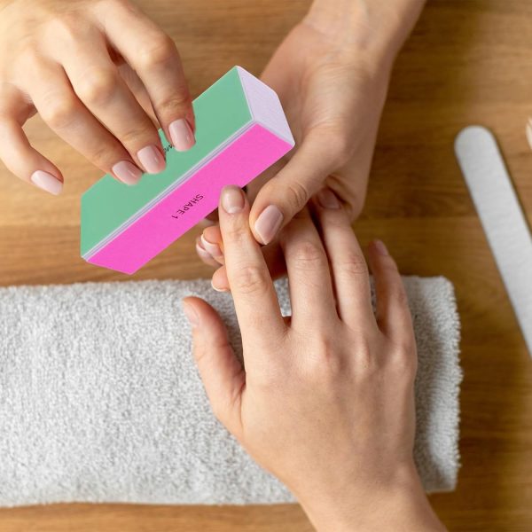 4 Way Nail Buffer Block (2 Pcs), Nail Shine Buffers Blocks Files for Natural and Acrylic Nails Smoother Buffing Block Polisher Fingernail File Buffer 120/240/600/3000 Grit for Buffing Shinning - Image 5