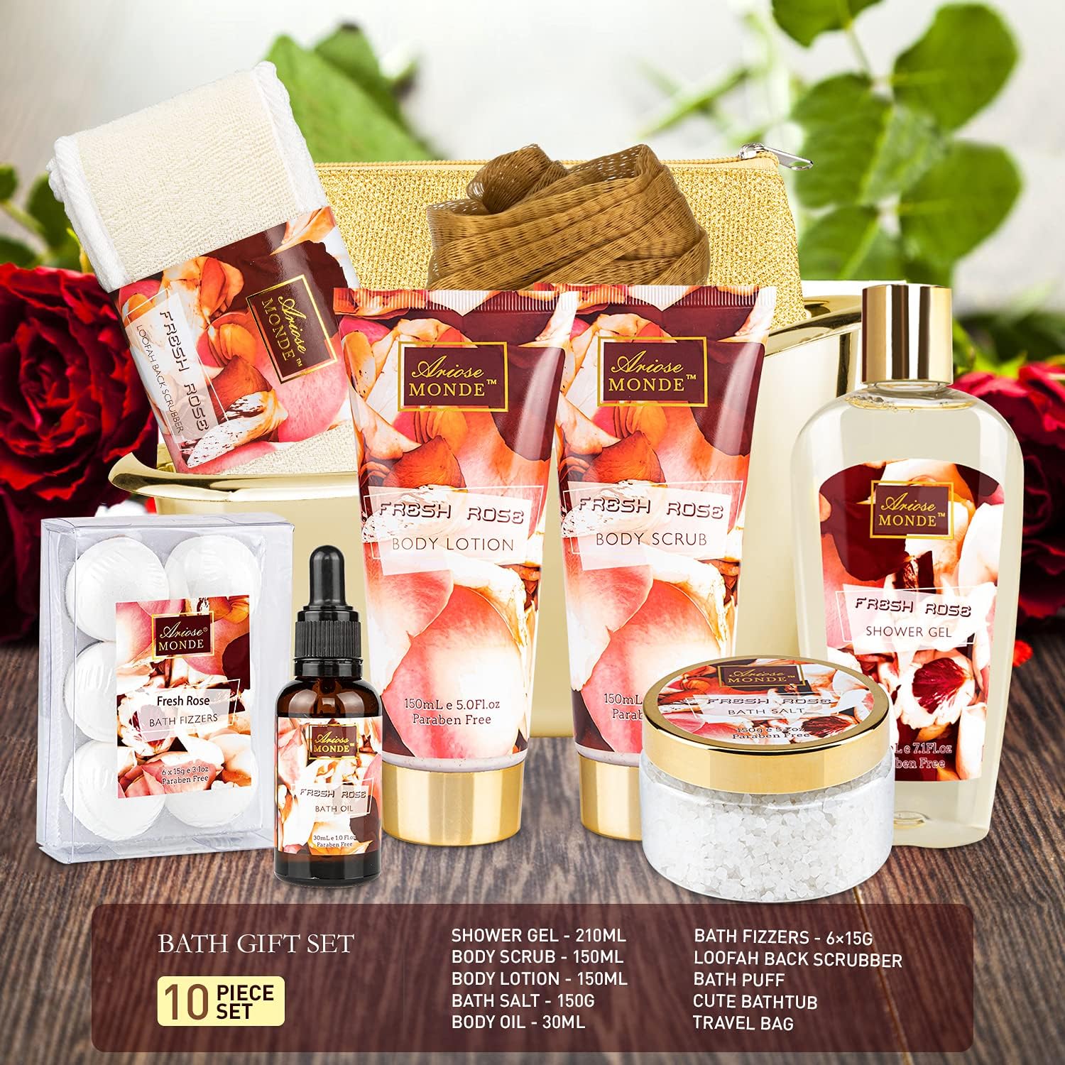 Bath and Body Gift Basket For Women – 5 Piece Set of Cherry Blossom Bath & Body Collection Gift Box, Includes Shower Gel, Body Lotion, Body Scrub, Bath Bomb & Sponge - Appreciation Gift Ideas - Image 3