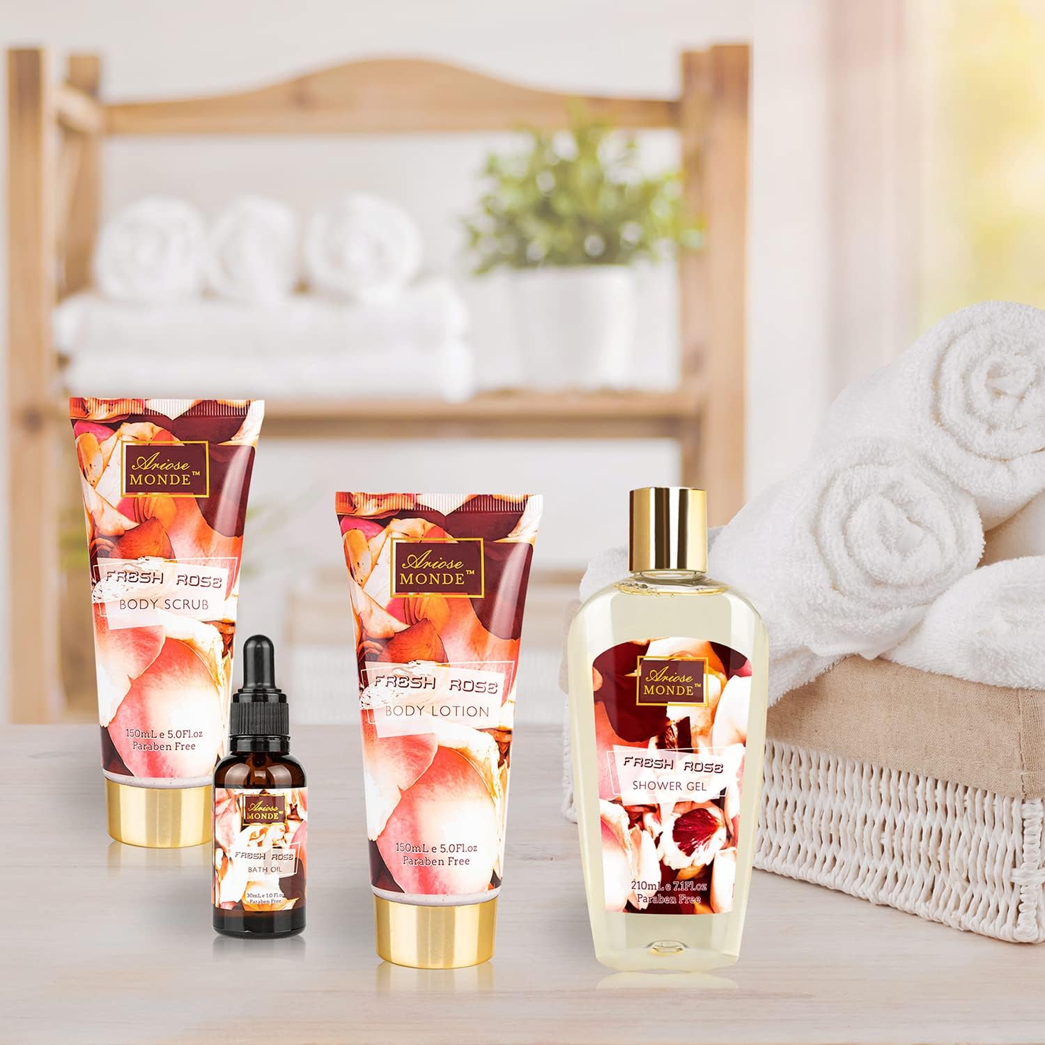 Bath and Body Gift Basket For Women – 5 Piece Set of Cherry Blossom Bath & Body Collection Gift Box, Includes Shower Gel, Body Lotion, Body Scrub, Bath Bomb & Sponge - Appreciation Gift Ideas - Image 4