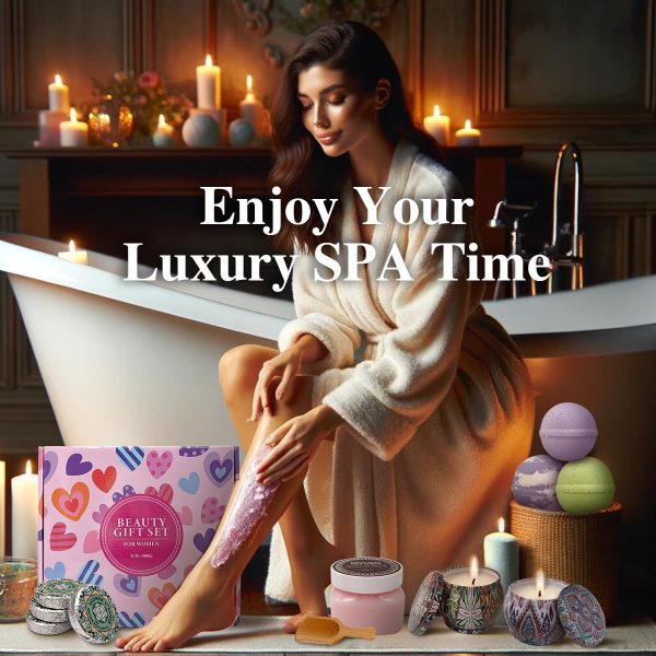 Birthday Gifts For Women-Assorted 4 Shower Steamers, 3 Bath Bombs, 2 Scented Candles, and 1 Exfoliating Body Scrub - Gifts for Mom, For Women, For Wife and Girlfriend…… - Image 5