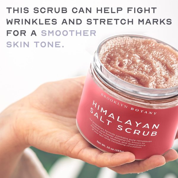 Brooklyn Botany Himalayan Salt Body Scrub - Moisturizing and Exfoliating Body, Face, Hand, Foot Scrub - Fights Stretch Marks, Fine Lines, Wrinkles - Great Gifts for Women & Men - 10 oz - Image 6