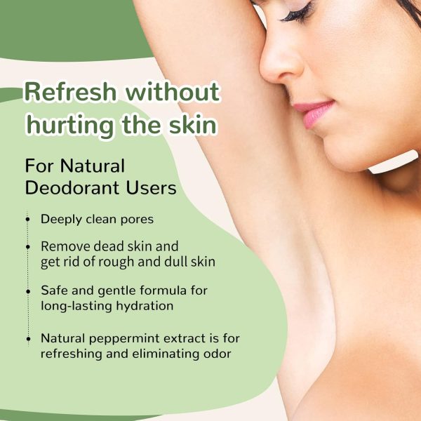 Detox Scrub 8.8 oz with Peppermint, Aloe Vera and Walnut Shell Powder, Underarm Scrub Helps on Removing Odor, Deep Cleanse & Exfoliating, for Legs, Knee, Feet, Hands Whole Body, Armpit - Image 5