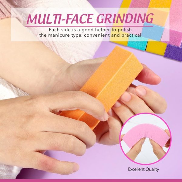 FANDAMEI Nail Files and Buffers, 20PCS Professional Manicure Tools Kit. Rectangular Nail Buffer Block & 100/180 Grit Nail File, 7 Way Nail File & Nail Polishing Buffer. Nail Care Tool - Image 3