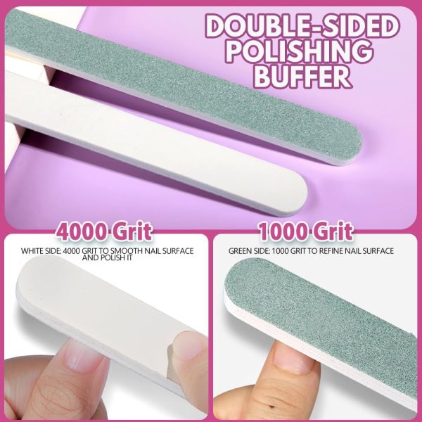 FANDAMEI Nail Files and Buffers, 20PCS Professional Manicure Tools Kit. Rectangular Nail Buffer Block & 100/180 Grit Nail File, 7 Way Nail File & Nail Polishing Buffer. Nail Care Tool - Image 5