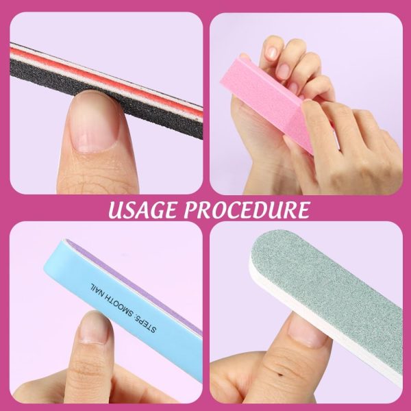 FANDAMEI Nail Files and Buffers, 20PCS Professional Manicure Tools Kit. Rectangular Nail Buffer Block & 100/180 Grit Nail File, 7 Way Nail File & Nail Polishing Buffer. Nail Care Tool - Image 7