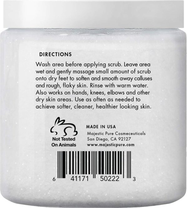 MAJESTIC PURE Tea Tree Oil Body and Foot Scrub - Natural Best Exfoliating Skin Cleanser - Helps with Acne, Callus, Corns, Athletes foot, Jock itch, Dry and Dead Skin - Promotes Healthy Foot -10 oz - Image 5