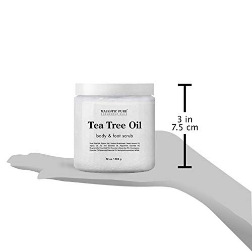 MAJESTIC PURE Tea Tree Oil Body and Foot Scrub - Natural Best Exfoliating Skin Cleanser - Helps with Acne, Callus, Corns, Athletes foot, Jock itch, Dry and Dead Skin - Promotes Healthy Foot -10 oz - Image 6