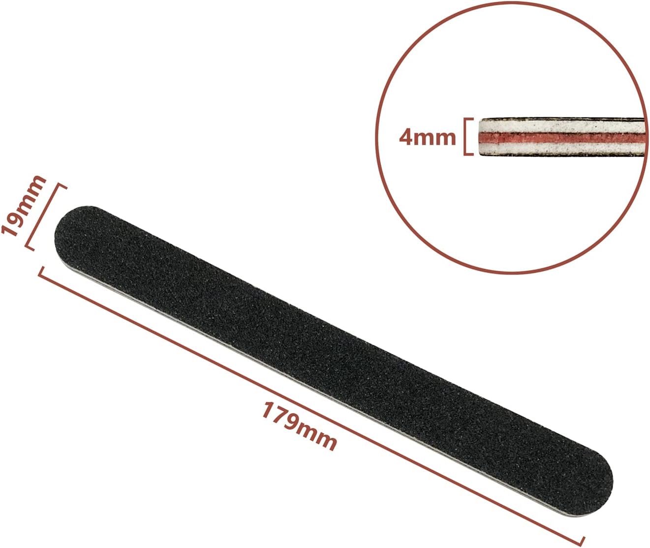 Nail File 10 PCS Professional Double Sided 100/180 Grit Nail Files Emery Board Black Manicure Pedicure Tool and Nail Buffering Files - Image 2
