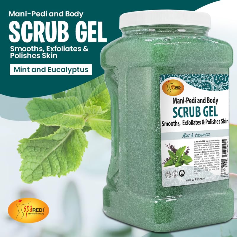 SPA REDI - Exfoliating Scrub Pumice Gel, Lavender and Wildflower, 128 Oz - Manicure, Pedicure and Body Exfoliator Infused with Hyaluronic Acid, Amino Acids, Panthenol and Comfrey Extract - Image 2