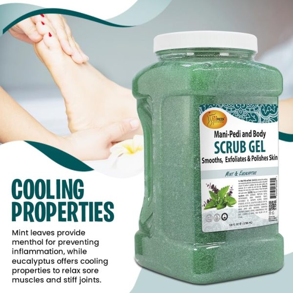 SPA REDI - Exfoliating Scrub Pumice Gel, Mint and Eucalyptus, 128 Oz - Manicure, Pedicure and Body Exfoliator Infused with Hyaluronic Acid, Amino Acids, Panthenol and Comfrey Extract - Image 7